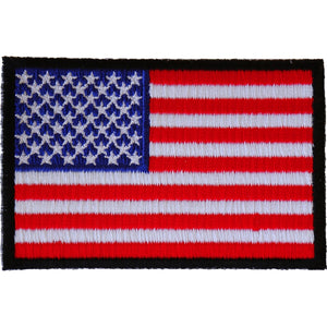 American Flag Patch with Black Borders - 3x2 inch P2046B