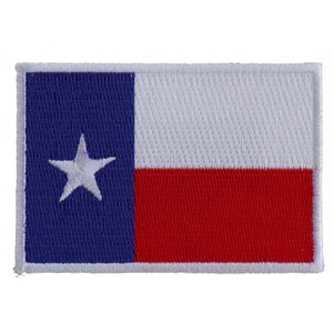 Texas Flag White Border Patch - 3x2 inch P2080W