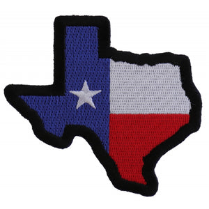 Texas Map Texas Flag Black Border Patch - 3.25x3 inch P2084B
