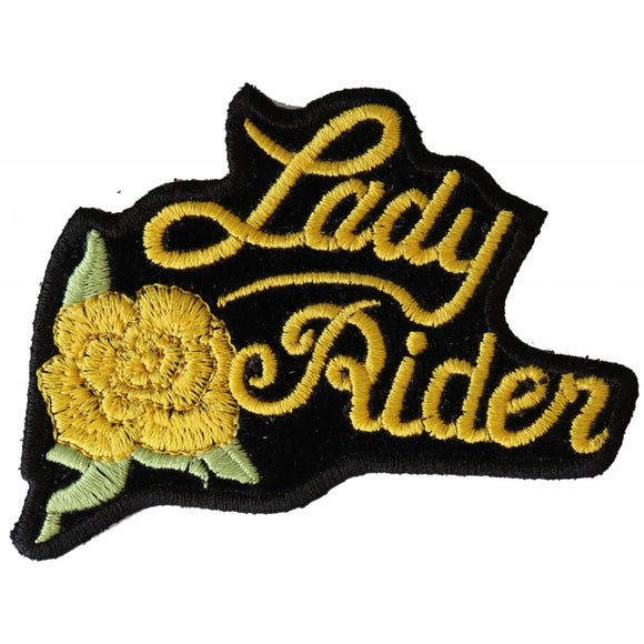 Yellow Lady Rider Rose Patch - 3x2.5 inch P2526YEL
