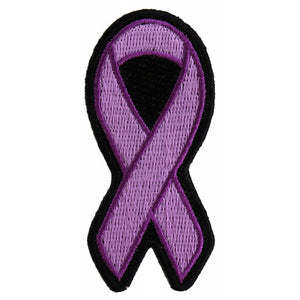 Purple Ribbon Patch For Breast Cancer Survivors - 3x1.25 inch P2762