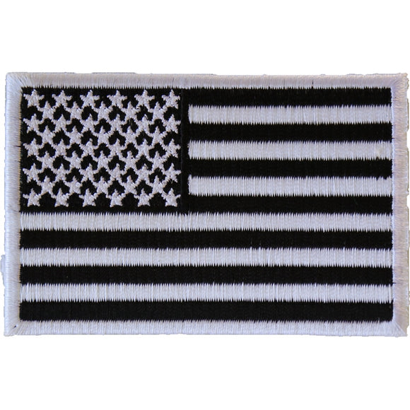 Subdued Black White US Flag Patch - 3x2 inch P2903