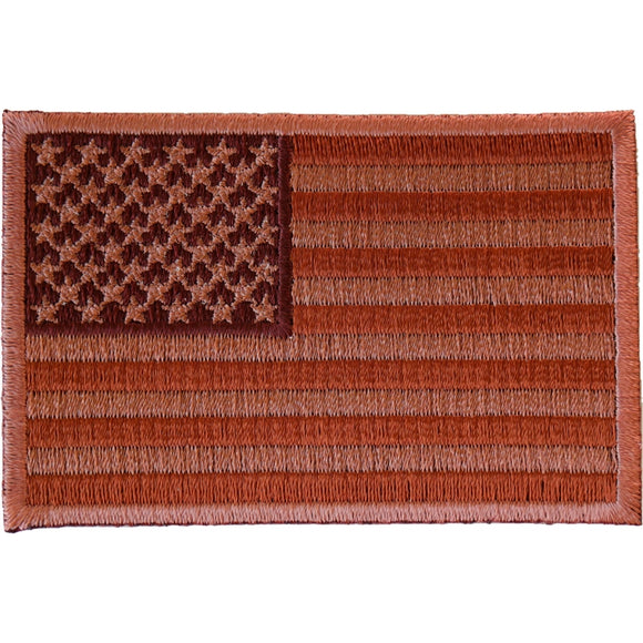 Subdued Brown US Flag Patch - 3x2 inch P2904