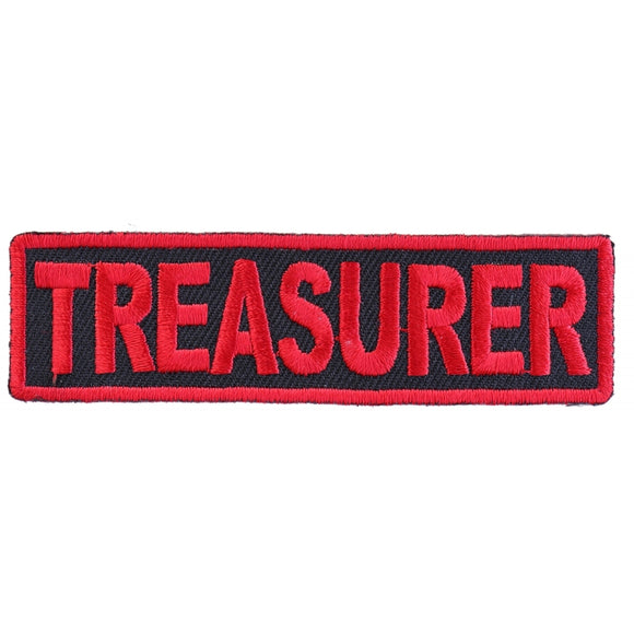 Treasurer Patch Red - 3.5x1 inch P3189