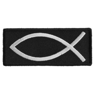 Christian Symbol Fish Sign Patch - 3x1.5 inch P3316