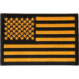 Yellow Black American Flag Patch - 3x2 inch P3449