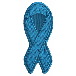 Blue Ribbon Patch For Awareness In Child Abuse and Bullying - 3x1.25 inch P3774