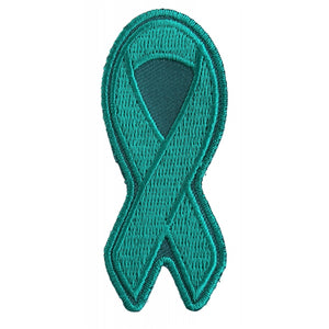 Teal PTSD Awareness Ribbon Patch - 3x1.25 inch P3779