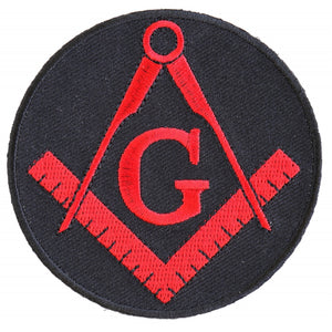 Mason Symbol Novelty Iron on Patch In Red - 3x3 inch P4290