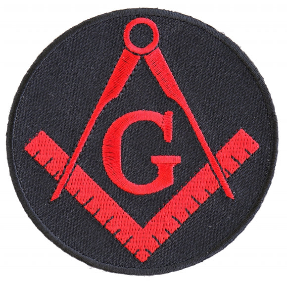 Mason Symbol Novelty Iron on Patch In Red - 3x3 inch P4290