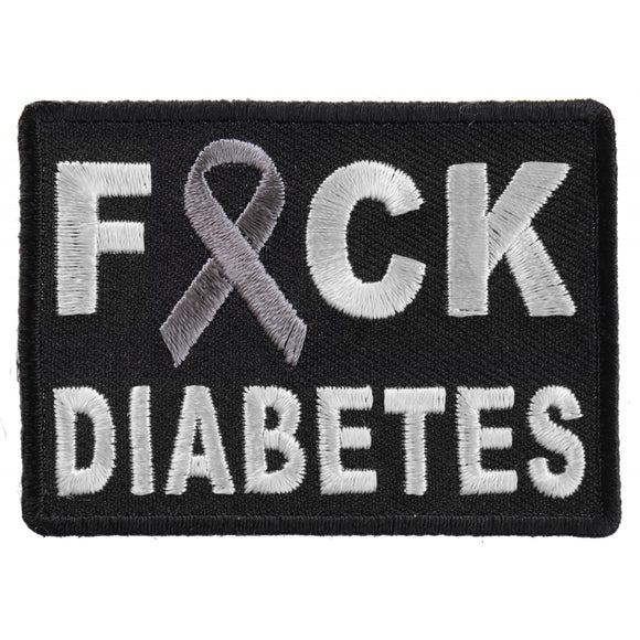 FCK Diabetes Gray Ribbon Patch - 2.75x2 inch P4309