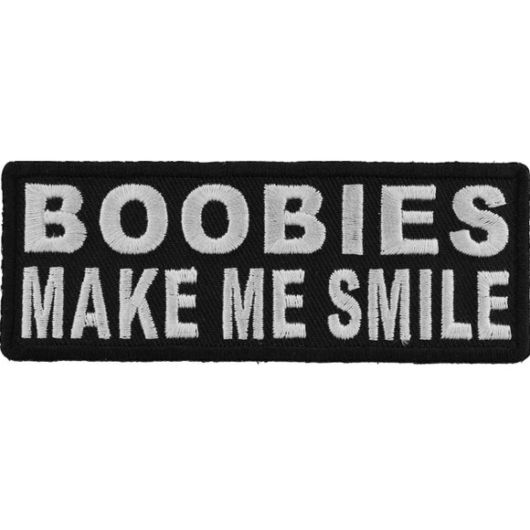 Boobies Make Me Smile Patch - 4x1.5 inch P4579