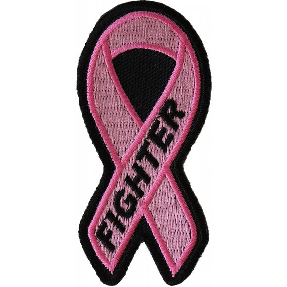 Breast Cancer Fighter Pink Ribbon Patch - 1.5x3.2 inch P4767