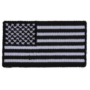 US Flag Patch Black and White 2.5 Inch - 2.5x1.4 inch P4944