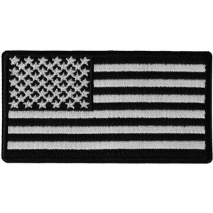 US Flag Patch Black and White 3 Inch - 3x1.6 inch P4949