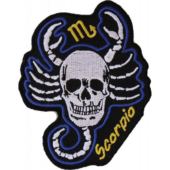 Scorpio Skull Zodiac Sign Patch - 3.2x3.5 inch P5471