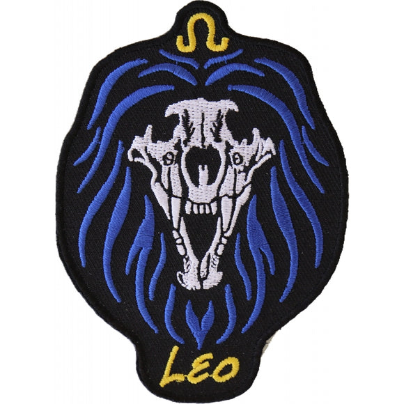 Leo Skull Zodiac Sign Patch - 3x4 inch P5475
