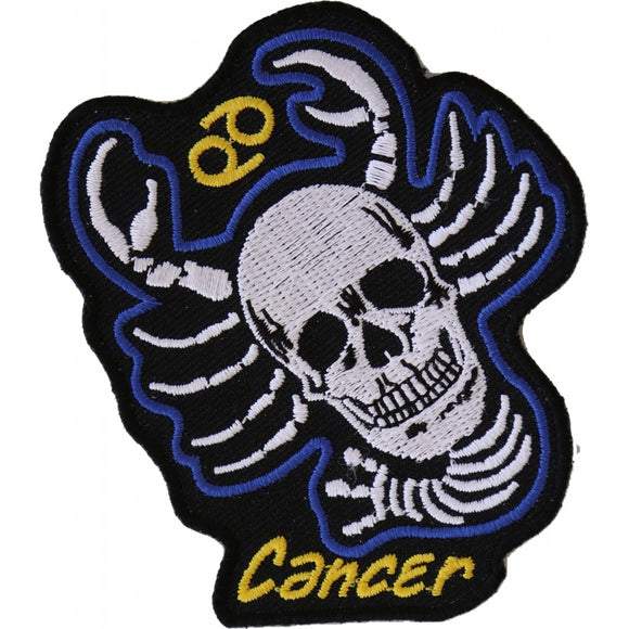 Cancer Skull Zodiac Sign Patch - 3x3.5 inch P5478