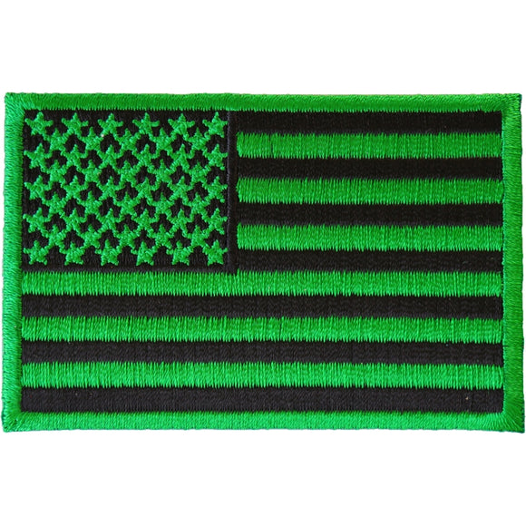 Kelly Green American Flag Patch - 3x2 inch P5879